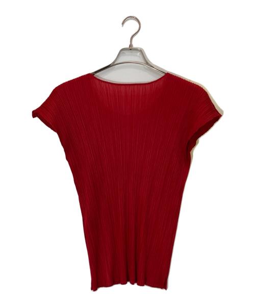 PLEATS PLEASE（プリーツプリーズ）PLEATS PLEASE (プリーツプリーズ) プリーツブラウス レッド サイズ:3の古着・服飾アイテム
