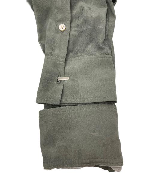 BED J.W. FORD（ベッドフォード）BED J.W. FORD (ベッドフォード) プリントノーカラーシャツ カーキの古着・服飾アイテム