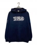 stussyステューシー）の古着「プルオーバーパーカー」｜ネイビー