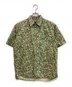 stussyステューシー）の古着「カモフラワープリントシャツ」｜カーキ×ベージュ