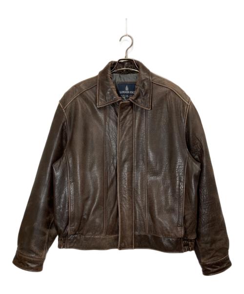 london fog（ロンドンフォグ）london fog (ロンドンフォグ) レザージャケット ブラウン サイズ:XLの古着・服飾アイテム