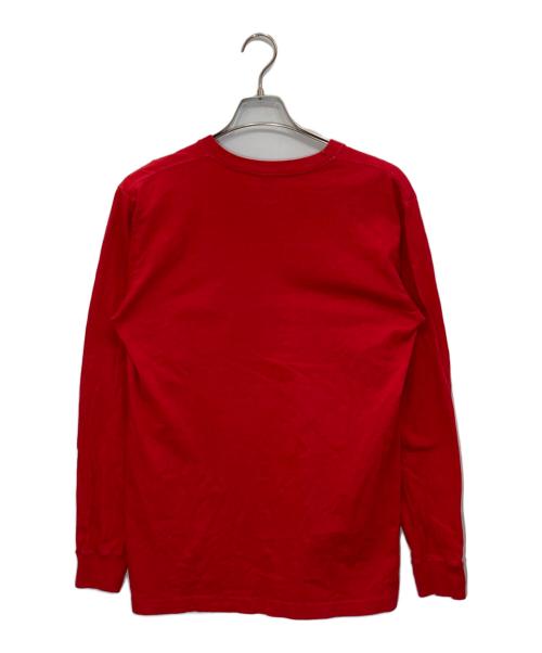 SUPREME（シュプリーム）SUPREME (シュプリーム) COMME des GARCONS SHIRT (コムデギャルソンシャツ) ロングスリーブカットソー レッド サイズ:Ⅿの古着・服飾アイテム