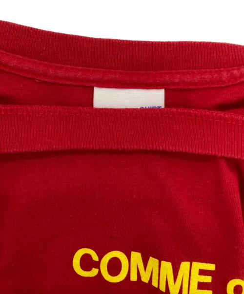 SUPREME（シュプリーム）SUPREME (シュプリーム) COMME des GARCONS SHIRT (コムデギャルソンシャツ) ロングスリーブカットソー レッド サイズ:Ⅿの古着・服飾アイテム