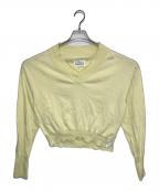 Maison Margiela 4メゾンマルジェラ 4）の古着「エルボーパッチ Vネック コットンニット」｜イエロー