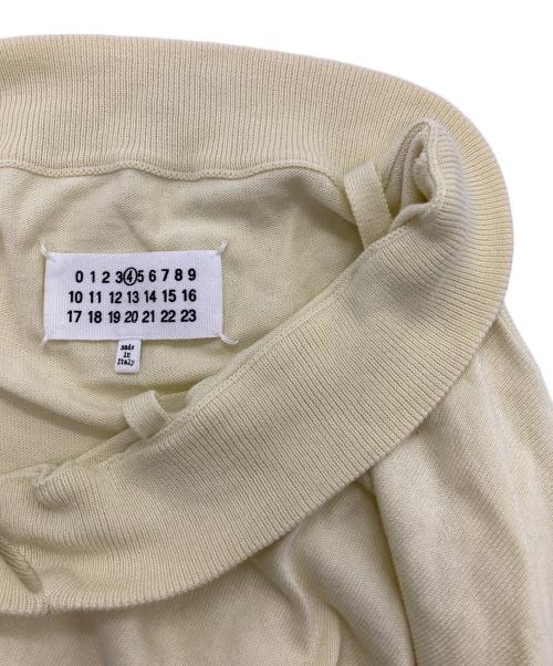 Maison Margiela 4（メゾンマルジェラ 4）Maison Margiela 4 (メゾンマルジェラ 4) エルボーパッチ Vネック コットンニット イエロー サイズ:Sの古着・服飾アイテム
