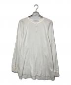 Graphpaperグラフペーパー）の古着「Waffle L/S Henley Neck Tee」｜ホワイト