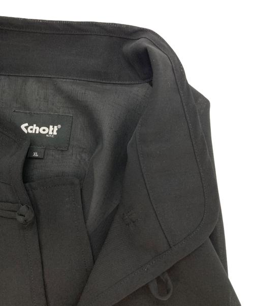 Schott（ショット）Schott (ショット) CHIFFON CHINESE JACKET ブラック サイズ:SIZE XLの古着・服飾アイテム