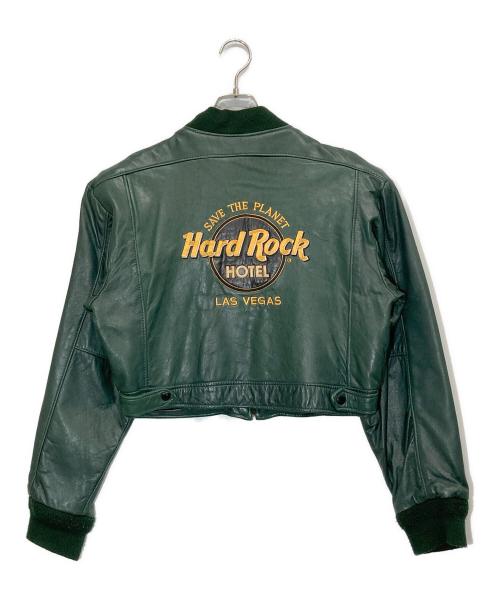 Hard Rock HOTEL（ハードロックホテル）Hard Rock HOTEL (ハードロックホテル) レザージャケット グリーン サイズ:Ⅿの古着・服飾アイテム