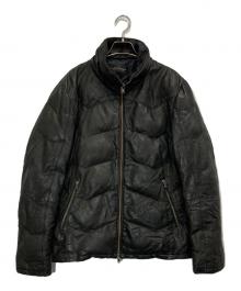 TORNADO MART（トルネードマート）の古着「レザーダウンジャケット」｜ブラック