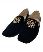 LOEWEロエベ）の古着「アナグラムベルベットローファー」｜ブラック