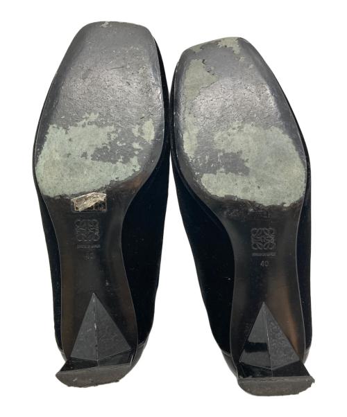 LOEWE（ロエベ）LOEWE (ロエベ) アナグラムベルベットローファー ブラック サイズ:SIZE 40の古着・服飾アイテム