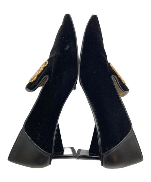 LOEWE（ロエベ）LOEWE (ロエベ) アナグラムベルベットローファー ブラック サイズ:SIZE 40の古着・服飾アイテム