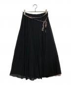 BLUE LABEL CRESTBRIDGEブルーレーベルクレストブリッジ）の古着「チュールプリーツスカート」｜ブラック