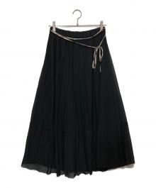 BLUE LABEL CRESTBRIDGE（ブルーレーベルクレストブリッジ）の古着「チュールプリーツスカート」｜ブラック