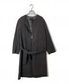 icBアイシービー）の古着「Wool Rever ノーカラーコート」｜グレー