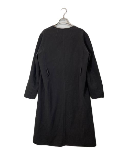 icB（アイシービー）icB (アイシービー) Wool Rever ノーカラーコート グレー サイズ:9の古着・服飾アイテム