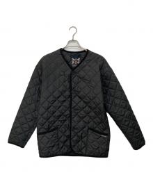 LAVENHAM（ラベンハム）の古着「ノーカラーダブルキルティングジャケット」｜ブラック