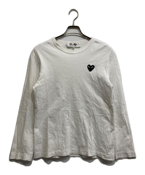 PLAY COMME des GARCONS（プレイコムデギャルソン）PLAY COMME des GARCONS (プレイコムデギャルソン) ワッペンロゴカットソー ホワイト サイズ:SIZE Mの古着・服飾アイテム
