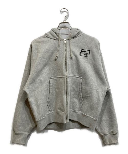 NIKE（ナイキ）NIKE (ナイキ) stussy (ステューシー) ジップパーカー グレー サイズ:SIZE Sの古着・服飾アイテム