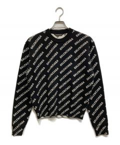中古・古着通販】BALENCIAGA (バレンシアガ) ロゴニット ブルー