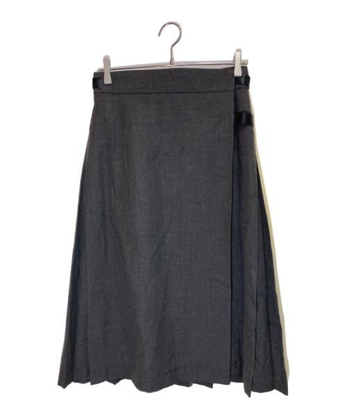 NIGEL CABOURN WOMAN（ナイジェルケーボン ウーマン）NIGEL CABOURN WOMAN (ナイジェルケーボン ウーマン) ウールキルトスカート グレー サイズ:SIZE 8の古着・服飾アイテム