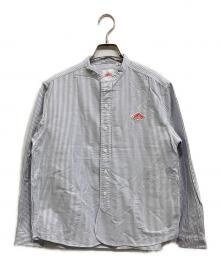 DANTON（ダントン）の古着「バンドカラーシャツ」｜ブルー