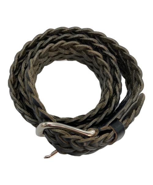 Whitehouse Cox（ホワイトハウスコックス）Whitehouse Cox (ホワイトハウスコックス) 編み込みレザーベルト ブラック サイズ:-の古着・服飾アイテム