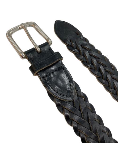 Whitehouse Cox（ホワイトハウスコックス）Whitehouse Cox (ホワイトハウスコックス) 編み込みレザーベルト ブラック サイズ:-の古着・服飾アイテム