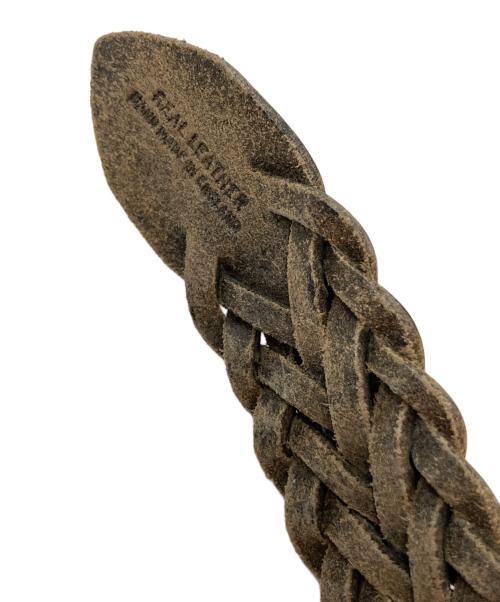 Whitehouse Cox（ホワイトハウスコックス）Whitehouse Cox (ホワイトハウスコックス) 編み込みレザーベルト ブラック サイズ:-の古着・服飾アイテム