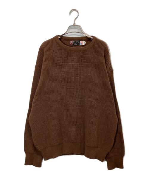 Binghamton Knitting（ビンガムトンニッティングカンパニー）binghamton knitting (ビンガムトンニッティングカンパニー) コットンニット ブラウン サイズ:XLの古着・服飾アイテム