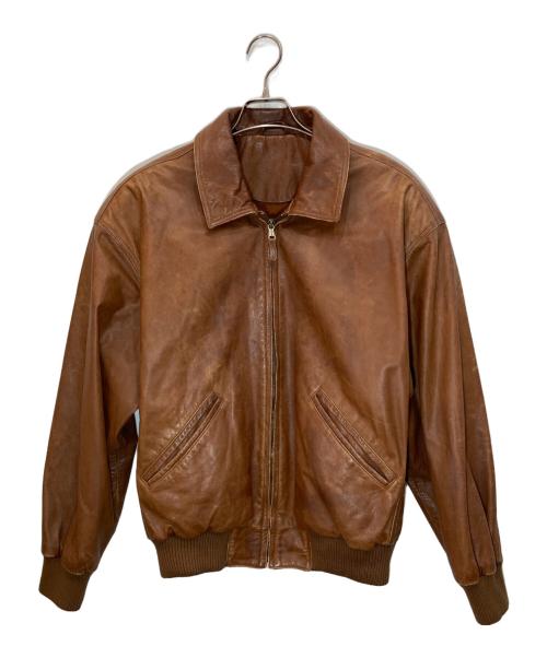 COACH（コーチ）COACH (コーチ) リブレザージャケット ブラウン サイズ:Ｍの古着・服飾アイテム