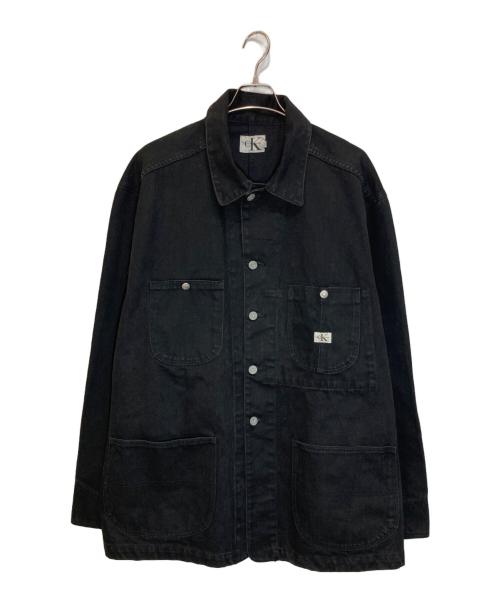 Calvin Klein（カルバンクライン）Calvin Klein (カルバンクライン) 90sデニムカバーオール ブラック サイズ:XLの古着・服飾アイテム