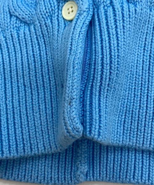 POLO RALPH LAUREN（ポロ・ラルフローレン）POLO RALPH LAUREN (ポロ・ラルフローレン) コットンケーブルニットカーディガン ブルー サイズ:Lの古着・服飾アイテム