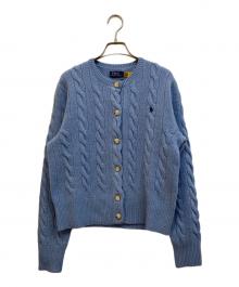 POLO RALPH LAUREN（ポロ・ラルフローレン）の古着「カシミヤブレンドケーブルニットカーディガン」｜ブルー