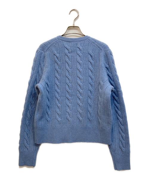 POLO RALPH LAUREN（ポロ・ラルフローレン）POLO RALPH LAUREN (ポロ・ラルフローレン) カシミヤブレンドケーブルニットカーディガン ブルー サイズ:Lの古着・服飾アイテム