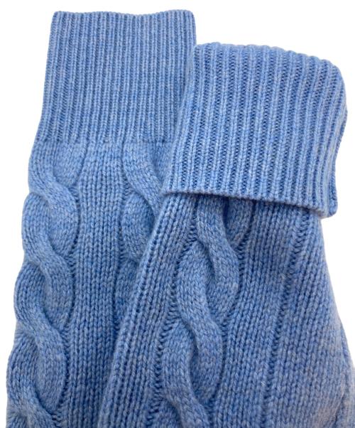 POLO RALPH LAUREN（ポロ・ラルフローレン）POLO RALPH LAUREN (ポロ・ラルフローレン) カシミヤブレンドケーブルニットカーディガン ブルー サイズ:Lの古着・服飾アイテム