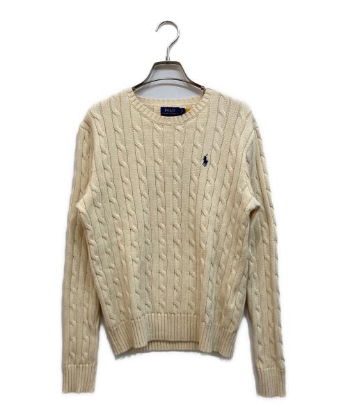 POLO RALPH LAUREN（ポロ・ラルフローレン）POLO RALPH LAUREN (ポロ・ラルフローレン) コットンケーブルニット ベージュ サイズ:Lの古着・服飾アイテム