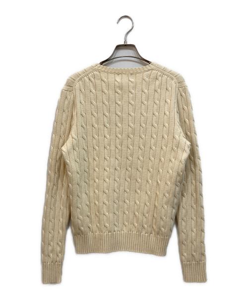 POLO RALPH LAUREN（ポロ・ラルフローレン）POLO RALPH LAUREN (ポロ・ラルフローレン) コットンケーブルニット ベージュ サイズ:Lの古着・服飾アイテム