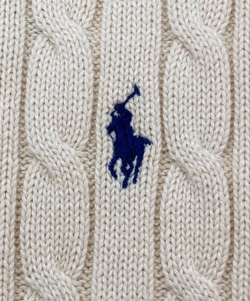 POLO RALPH LAUREN（ポロ・ラルフローレン）POLO RALPH LAUREN (ポロ・ラルフローレン) コットンケーブルニット ベージュ サイズ:Lの古着・服飾アイテム