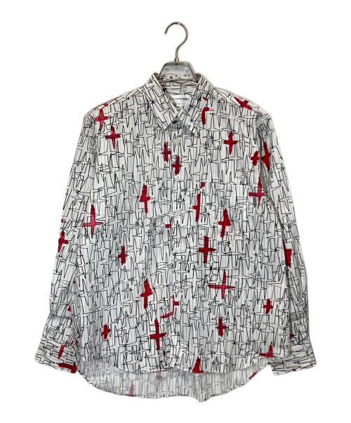 COMME des GARCONS SHIRT（コムデギャルソンシャツ）COMME des GARCONS SHIRT (コムデギャルソンシャツ) 総柄シャツ ホワイト×ブラック サイズ:Sの古着・服飾アイテム