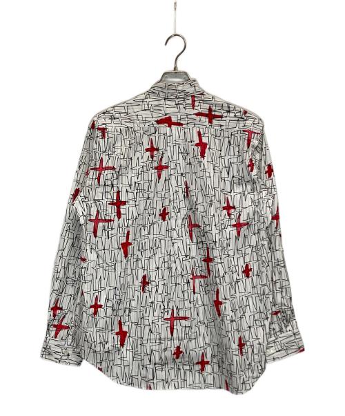 COMME des GARCONS SHIRT（コムデギャルソンシャツ）COMME des GARCONS SHIRT (コムデギャルソンシャツ) 総柄シャツ ホワイト×ブラック サイズ:Sの古着・服飾アイテム
