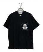 COMME des GARCONS SHIRTコムデギャルソンシャツ）の古着「VネックTシャツ」｜ブラック