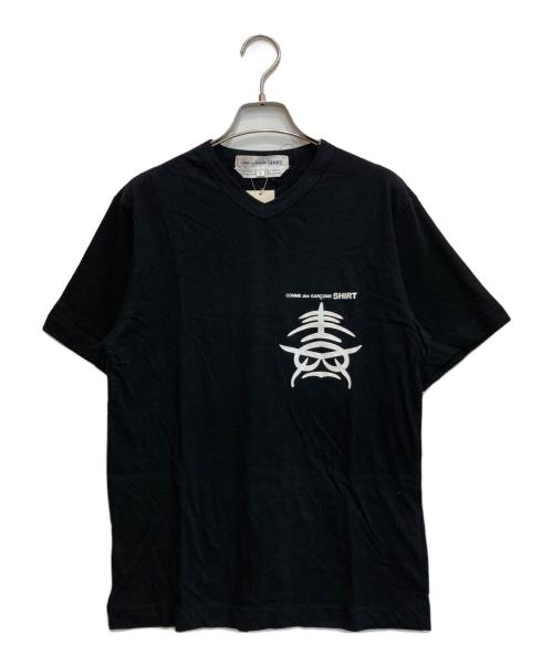 COMME des GARCONS SHIRT（コムデギャルソンシャツ）COMME des GARCONS SHIRT (コムデギャルソンシャツ) VネックTシャツ ブラック サイズ:Sの古着・服飾アイテム