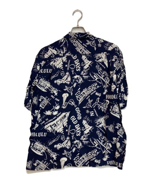 Sun Surf（サンサーフ）Sun Surf (サンサーフ) RAYON HAWAIIAN SHIRT “GOOD OLD DAYS” ネイビー サイズ:Lの古着・服飾アイテム