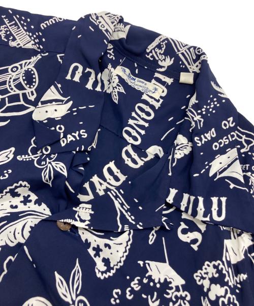 Sun Surf（サンサーフ）Sun Surf (サンサーフ) RAYON HAWAIIAN SHIRT “GOOD OLD DAYS” ネイビー サイズ:Lの古着・服飾アイテム