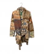 LAUREN RALPH LAURENローレンラルフローレン）の古着「ネイティブ柄ガウンカーディガン」｜ブラウン