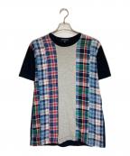 COMME des GARCONS HOMMEコムデギャルソン オム）の古着「パッチワークtシャツ」｜ネイビー×グレー