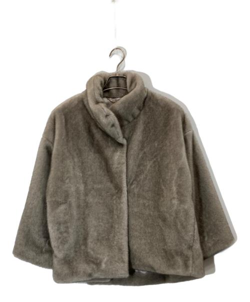 NOLLEY'S sophi（ノーリーズソフィー）NOLLEY'S sophi (ノーリーズソフィー) ECOPELフェイクファーショートコート グレー サイズ:38の古着・服飾アイテム