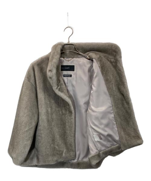 NOLLEY'S sophi（ノーリーズソフィー）NOLLEY'S sophi (ノーリーズソフィー) ECOPELフェイクファーショートコート グレー サイズ:38の古着・服飾アイテム