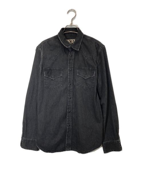 DIESEL（ディーゼル）DIESEL (ディーゼル) デニムウエスタンシャツ ブラック サイズ:Mの古着・服飾アイテム